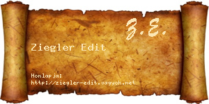 Ziegler Edit névjegykártya